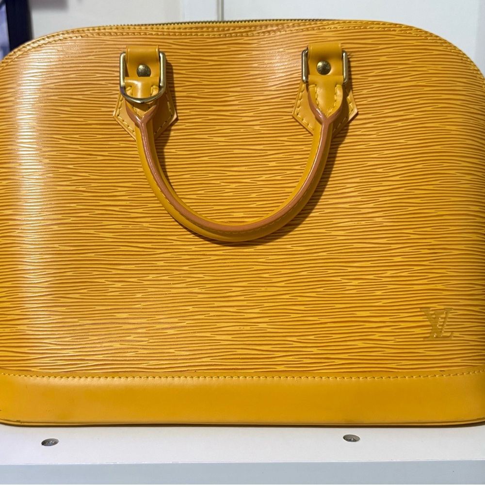 Louis Vuitton Yellow Textured Satchel